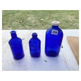 LOT OF 3 VINTAGE GLASS BOTTLES
