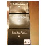 LOT OF 3: US PROOF SETS- ALL 1981