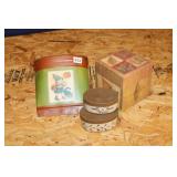 LOT OF THREE DECORATIVE FALL PIECES. THREE BOXES