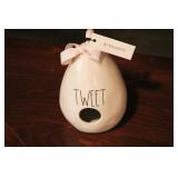 NEW, DECORATIVE RAE DUNN BIRDHOUSE (8"TALL X 5"