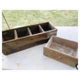 ANTIQUE BOX AND WOODEN DRAWER