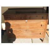 4 DRAWER WOODEN DRESSER (44"LONG X 23" DEEP X 36"