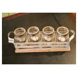 VOTIVE CANDLE MASON JAR CENTERPIECE (16.5" X 4 "