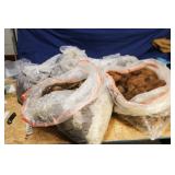 6 LARGE BAGS OF UNWASHED ALPACA FLEECE (BROWN AND