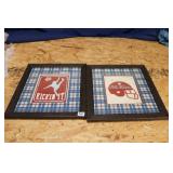 LOT OF 2 FRAMED SPORTS THEMED DECORATIVE PICTURES