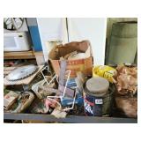 MISCELLANEOUS STUFF ON TOP SHELF, INCLUDING: