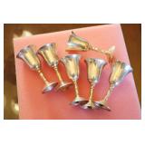 6 SILVER PLATE MINI CHALACE.