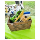 ATLAS POWDER CO. VINTAGE BOX WITH SPRINKLER PARTS