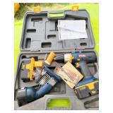 RYOBI KIT: TWO BATTERIES, DRILL, AND FLASHLIGHT