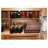 CONTENTS OF 2 SHELVES OF CANNING JARS