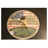 13" ROUND PAINTED, COUNTY-STYLE WALL CLOCK