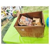 VINTAGE SEVEN-UP BOX WITH SAWHORSE BRACKETS