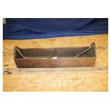 ANTIQUE WOOD BOX WITH ROPE HANDLE