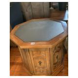 MCM SLATE INSET SIDE TABLE 2 DOOR 21H 23D