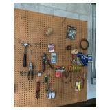 CONTENTS OF PEG BOARD PLIERS ETC.