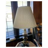 STIFFLE BRASS LAMP WITH SHADE VERY HEAVY