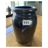 BROWN GLAZED CROCK 10IN WIDE NO DAMAGE