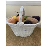 WOVEN GLAZED BASKET WITH FAUX VEGGIES