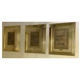 24X24 MODERN SAND SCAPE EGYPTIAN SET OF 3 FRAMED