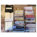 ASSORTED CDS AND KENWOOD CD HOLDER W/ CD