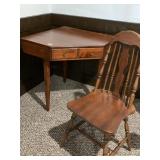 PINE CORNER DESK WITH CHAIR CENTER DRAWER 28W 28D
