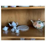 MINI TEA SET ON SERVING TRAY LARGE TEA POT