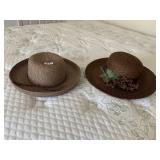 2 HATS BROWN AND TAN INCL. LIZ CLAIRBORNE