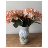 CASED GLASS FROSTED VASE HAND PAINTED