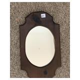 WOOD FRAMED OVAL MIRROR