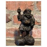 HAND CARVED STONE FIGURE 7IN TALL JAPANESE 7 LUCK