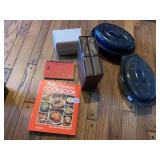 2 ROASTERS WITH LIDS RECIPE INDEX AND CARDS BETTY