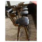 4 MATCHED BAR STOOLS VINYL SEATS LIKE NEW COND.
