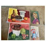 4 ORIGINAL WATERCOLORS M. KANE LR