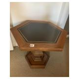 MCM OCTAGONAL SIDE TABLE BLACK INLAY CENTER VERY