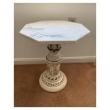 OCTAGON MARBLE TOP STAND W/ CHERUB BASE