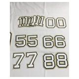 VARIOUS LARGE & SMALL STITCHED JERSEY NUMBERS