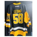 BLACK PENGUINS REEBOK JERSEY XXL LETANG #58 WITH