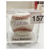 PAUL MAHOLM BASEBALL AUTOGRAPHED APPEARS
