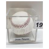 JOSE REYES AUTOGRAPHED BASEBALL IN CASE WITH COA