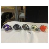 MINI HELMETS 5 TOTAL JETS, FALCONS, VIKINGS