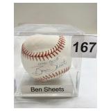 BEN SHEETS BASEBALL AUTOGRAPHED APPEARS AUTHENTIC