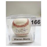 WARREN MORRIS BASEBALL AUTOGRAPHED APPEARS