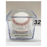 MARK MULDER AUTOGRAPHED BASEBALL APPEARS