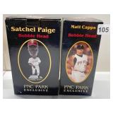 MATT CAPPS & SATCHEL PAIGE BOBBLEHEADS OB