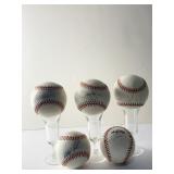 LOT OF 5 OFFICIAL MLB BASEBALLS SINGLE SIGNED BY