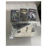 ASSORTED PSP GAMES AND EMPTY PSP ORIGINAL BOX AND