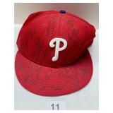 PHILLIES 7 1-4 HAT AUTOGRAPHED WITH STICKERS
