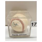 RANDY JOHNSON AUTOGRAPHED BALL IN CASE APPEARS