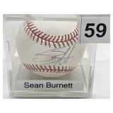 SEAN BURNETT AUTOGRAPHED BASEBALL