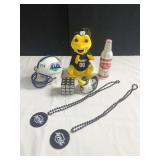 NFL MINI HELMET AND NECKLACE AND STEELERS FROG